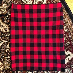 Chaps Red and Black check Pencil Skirt Knee-Length Casual